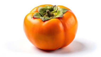 Double Exposure Persimmon Photography: Vibrant Autumn Fruit Image, White Background, Surreal Art