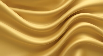 Fototapeta premium Abstract flowing golden fabric, smooth and luxurious texture for backdrop