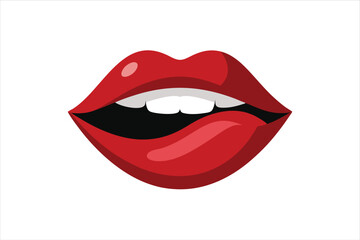 Obraz premium Cheeky Tongue Out Expression with Glossy Dark Red Lips PNG
