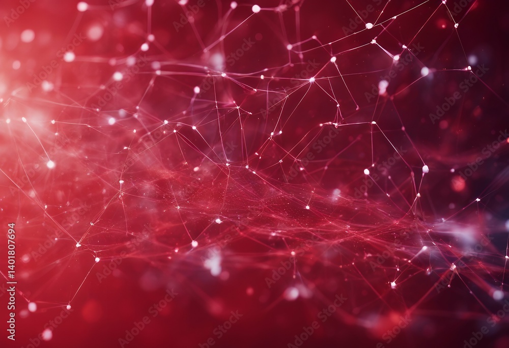 Poster particles digital data concept background cyberspace network red connections particle communication 