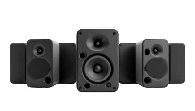Modern audio speakers for enhanced sound quality.