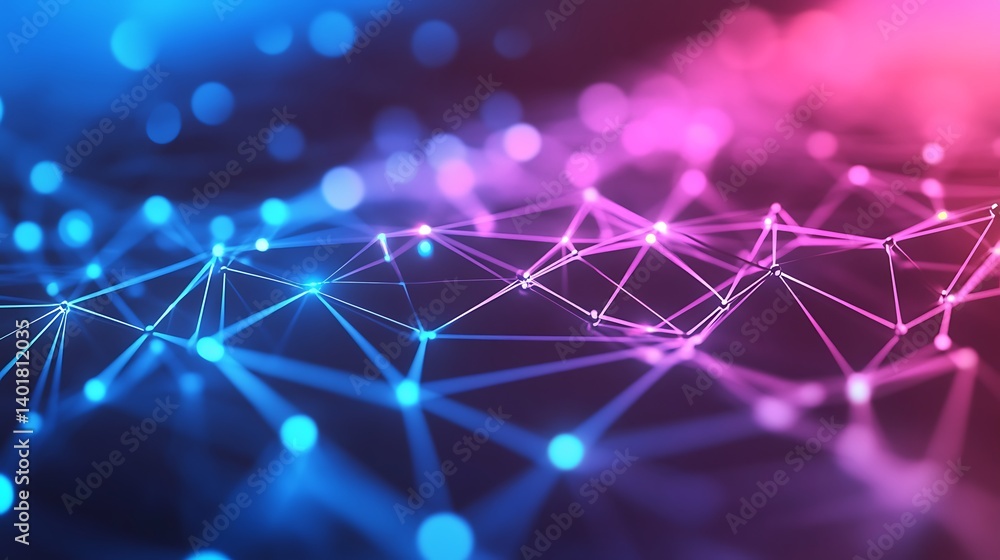 Aufkleber abstract network connection with digital plexus background for technology data communication interne