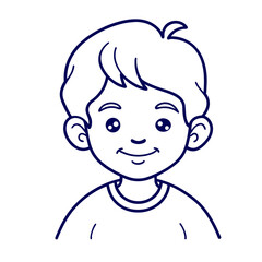 cute kid smile outline