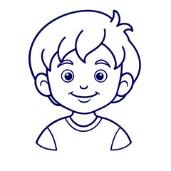 cute kid smile outline