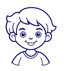 cute kid smile outline