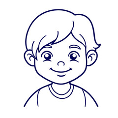 cute kid smile outline