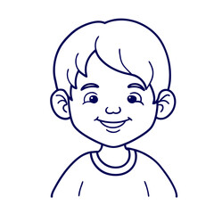 cute kid smile outline