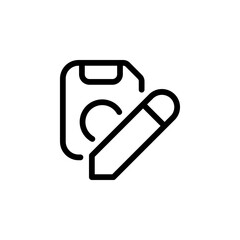 minimalist icon of floppy disk, symbolizing the process of saving and preserving content in a text editing application