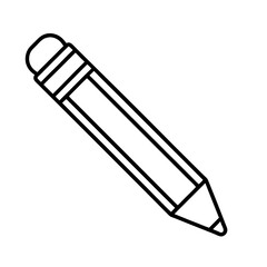Cute pencil outline icon