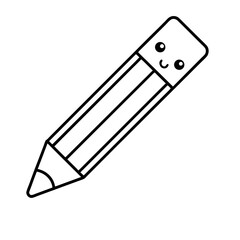 Cute pencil outline icon