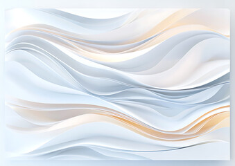 Obraz premium Abstract paper waves creative studio digital art soft tones close-up view flowing forms for artistic inspiration 