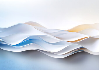 Obraz premium Abstract paper waves creative studio digital art soft tones close-up view flowing forms for artistic inspiration 