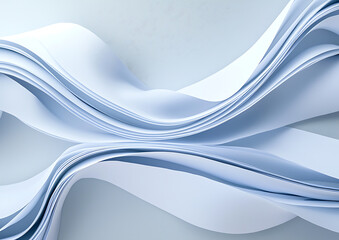 Obraz premium Abstract paper waves creative studio digital art soft tones close-up view flowing forms for artistic inspiration 