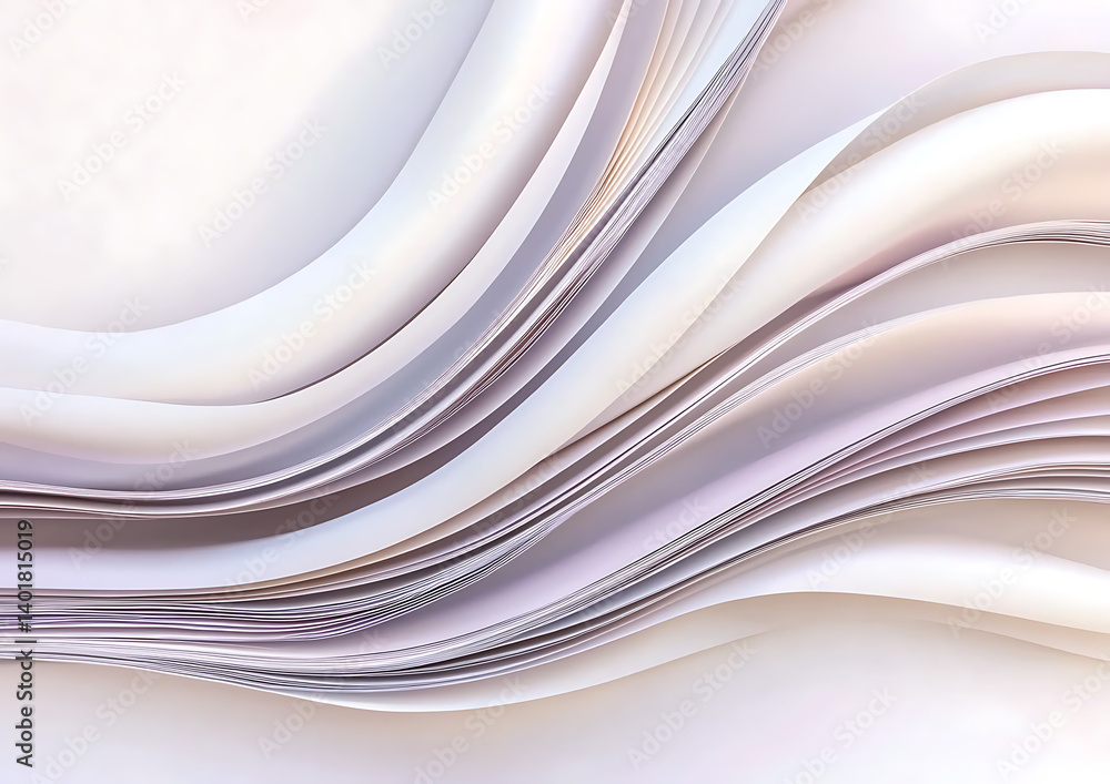 Aufkleber abstract paper waves creative studio digital art soft tones close-up view flowing forms for artistic