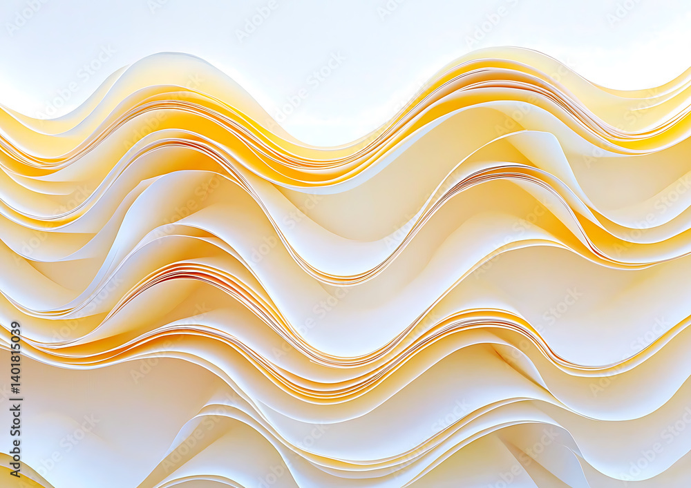 Aufkleber abstract paper waves creative studio digital art soft tones close-up view flowing forms for artistic