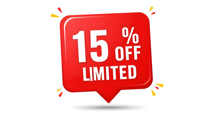 A promotional graphic in red with the text 