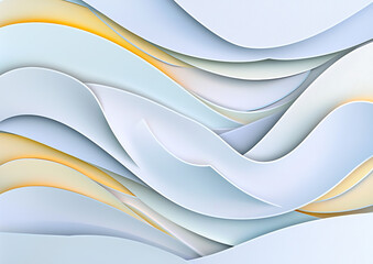Obraz premium Abstract paper waves creative studio digital art soft tones close-up view flowing forms for artistic inspiration 