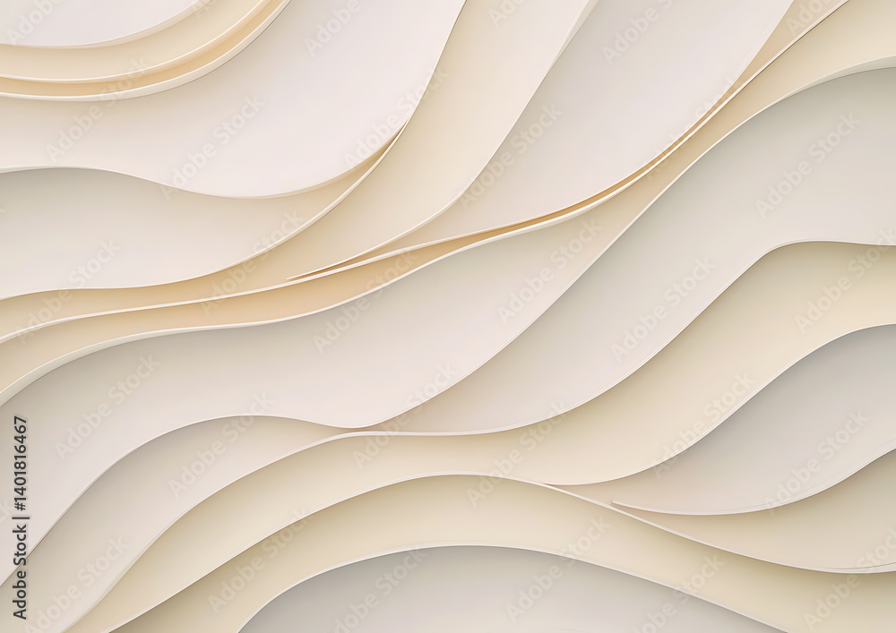 Poster abstract paper waves creative studio digital art soft tones close-up view flowing forms for artistic