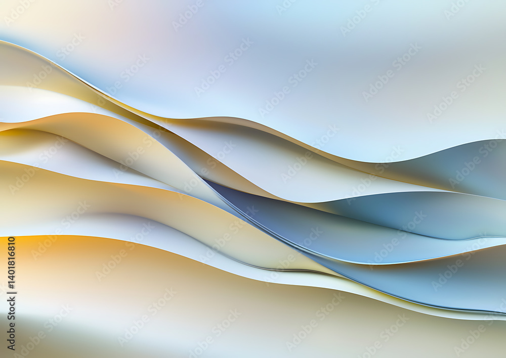 Poster abstract paper waves creative studio digital art soft tones close-up view flowing forms for artistic