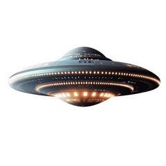 ufo flying saucer isolated on white background.