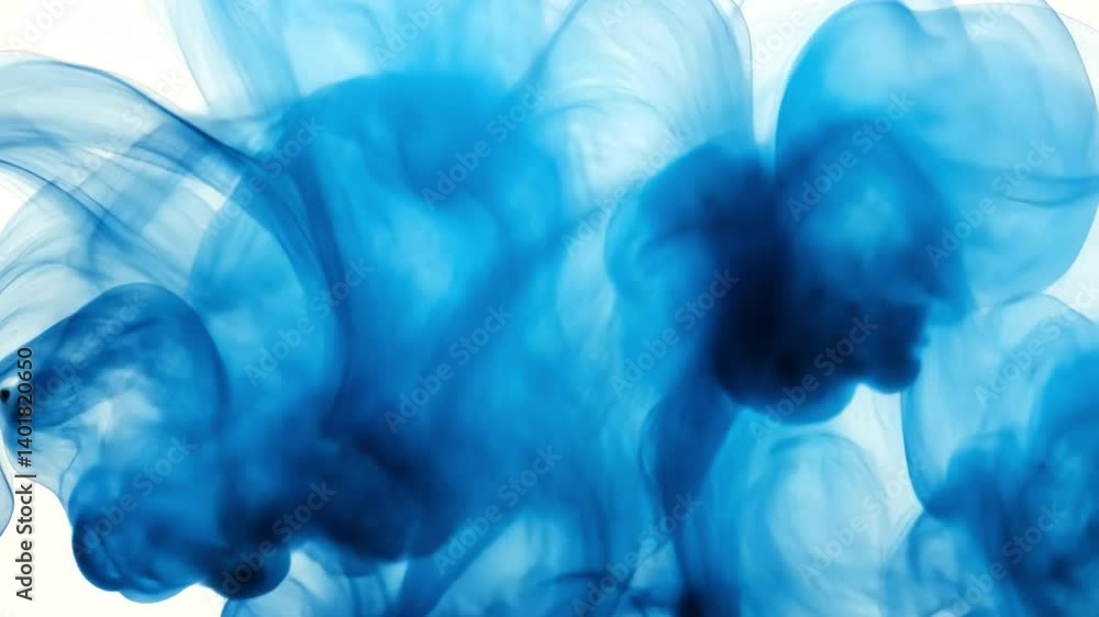 Poster azure smoke abstract: captivating wisps of azure smoke, creating a mesmerizing dance of light and sh