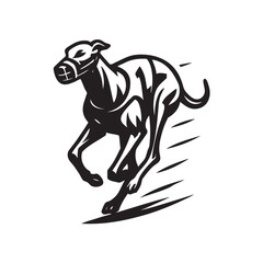 vector image of a dog racing