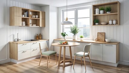 Small Kitchen Design Ideas: Cozy Corner Breakfast Nook, Compact Space-Saving Kitchen Layout, Small Kitchen Table and Chairs