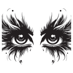 black and white eyes