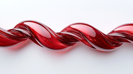 Twisted Red Acrylic Ribbon with Fluid Motion and Glossy Finish