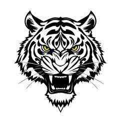 Obraz premium Tigers Head Vector Black and White