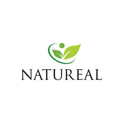 green leaf design logo health combination gradient illustration