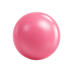 Realistic pink bubblegum ball with glossy surface – high-detail 3d render on transparent background