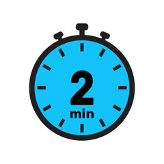 2 minute Timer, clock, stopwatch isolated icons. Countdown timer symbol. Minute timer, Time...