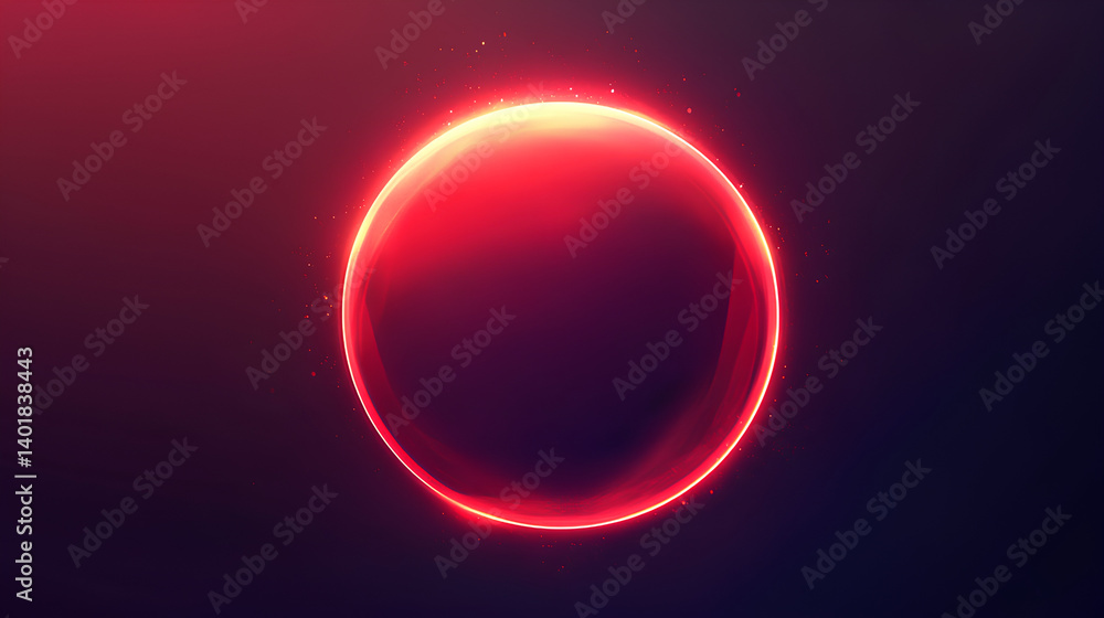Poster blurred vibrant red glow light effect creates a spotlight ambiance. round shape with soft gradient. 