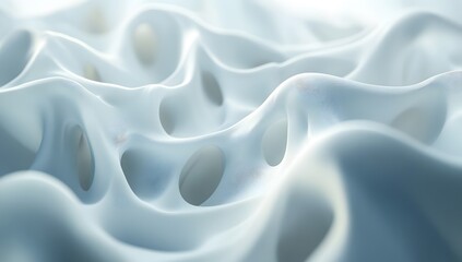 Fototapeta premium Abstract white background with wavy lines for design, 3D rendering illustration, close-up, no shadows, minimalist style, white background, symmetrical composition,