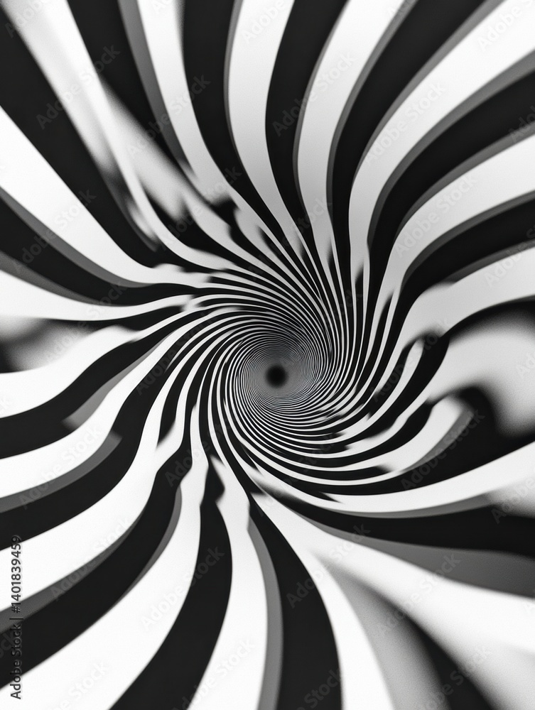 Aufkleber hypnotic black and white spiral illusion creating a sense of depth and movement for visual intrigue
