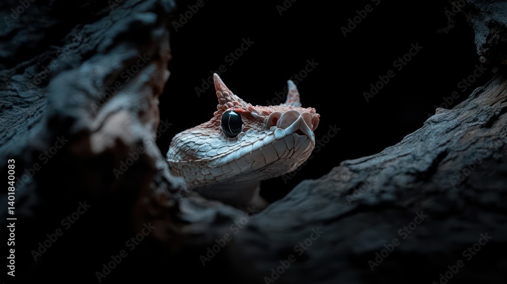 Poster close-up shot of a thorny devil lizard, showcasing its spiky skin texture and camouflage coloration.