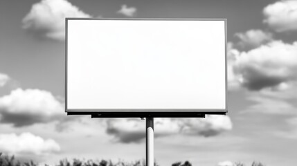 Fototapeta premium Blank Billboard Mockup Monochrome Outdoor Advertising Space