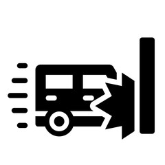 crash impact glyph icon from fast wall collision