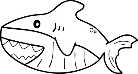 Aquatic animals, Sea animals, Summer, Illustration, Vector, Coloring book