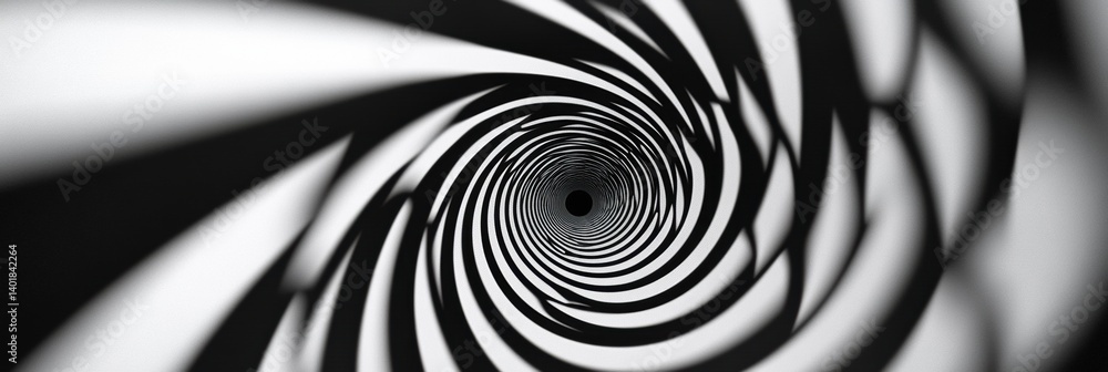 Aufkleber hypnotic black and white spiral illusion creates a sense of depth and intrigue as lines swirl inward