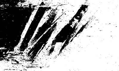 Grunge Abstract Brush Stroke Texture, Black and White Paint Design