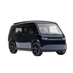 Modern Electric Minivan on transparent background
