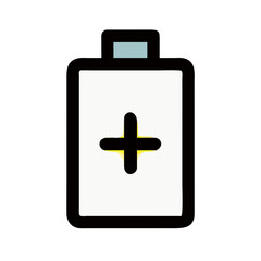 Battery Icon with Positive Terminal Icon Design
