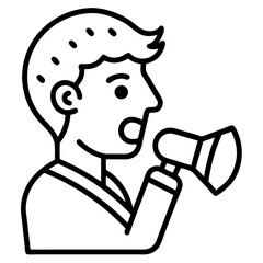 man with a megaphone