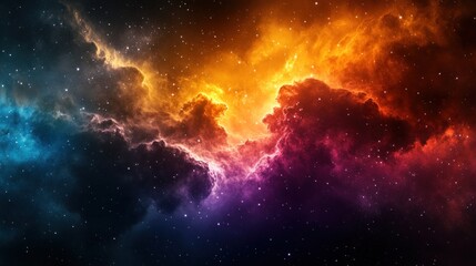 a cosmic nebula painted on a canvas of deep indigo
