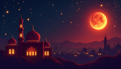 Obraz premium eid mubarak and Hajj holiday