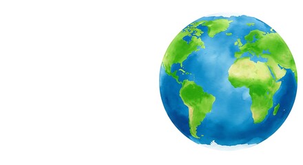 Fototapeta premium Globe Earth Illustration Showing Continents and Oceans