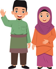 Malay Husband and Wife Spouse Cartoon