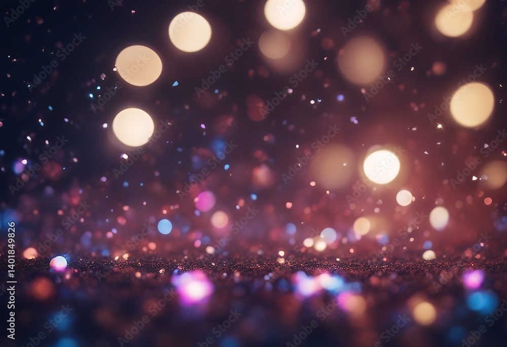Wall mural texture dark abstract glitter lights background glamour bright bokeh glow magical cosmic light disco